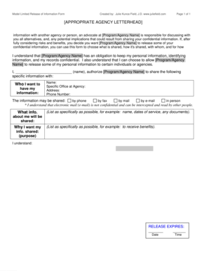 Limited Release of Information Form