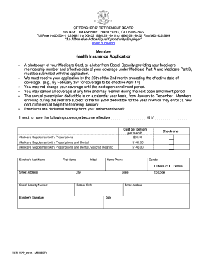 CT Teachers' Retirement Board Health Insurance Application