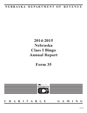 Nebraska Bingo Annual Report Form 35