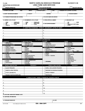 North Carolina Medicaid Long Term Care Services Form