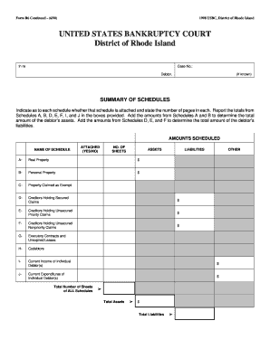 US Bankruptcy Court Schedule B6