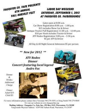 Fauquier County Fair Fall Harvest Fest Registration