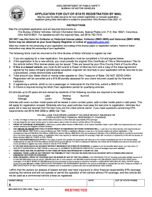 Ohio Out-of-State Vehicle Registration Application
