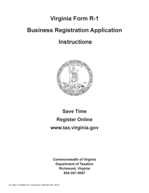 Virginia Form R-1 Business Registration Application