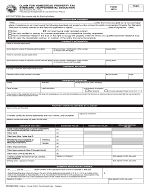 Indiana Homestead Property Tax Deduction Form