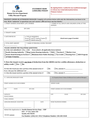 Seattle Landlord Tenant Rental Information Release Form