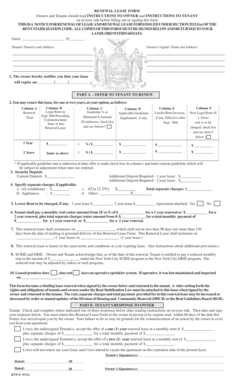 New York Renewal Lease Form