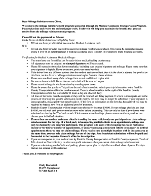 Franklin County Mileage Reimbursement Form