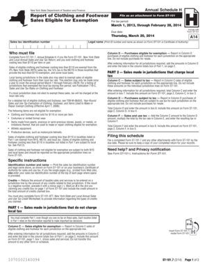 New York State Annual Schedule H Form