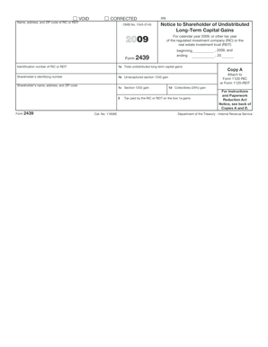 IRS Form 2439 Notice to Shareholder of Undistributed Long-Term Capital Gains