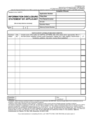 USPTO Information Disclosure Statement