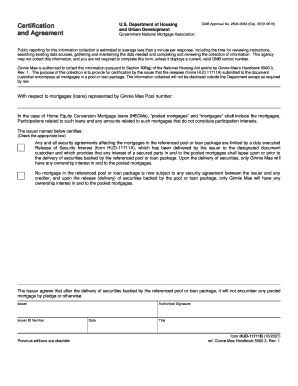 Certification and Agreement 11711B - ginniemae