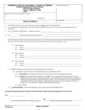 California Proof of Service Form