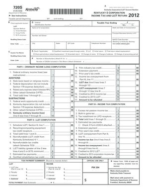 Kentucky S Corporation Income Tax and LLET Return