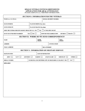 VA Application for Aid & Attendance
