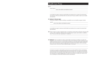 Health Care Proxy Form