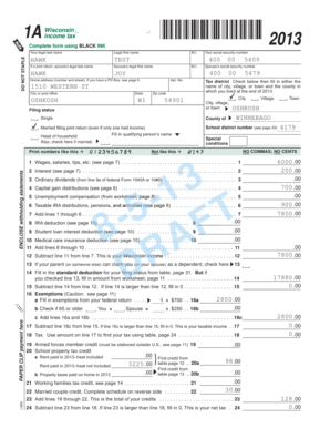 Wisconsin Form 1A 2013