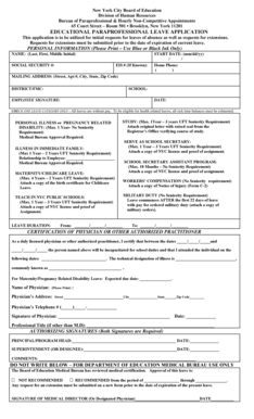 Educational Paraprofessional Leave Application