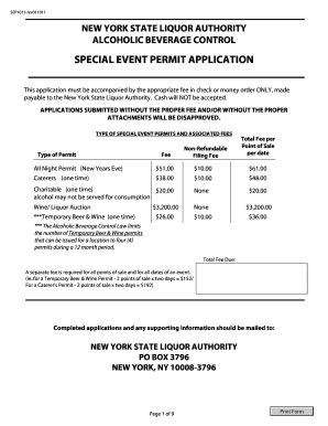 New York Special Event Permit Application