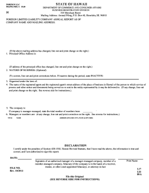 Hawaii Foreign LLC Annual Report
