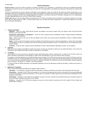 Louisiana Tax Information Disclosure Authorization Form R-7004
