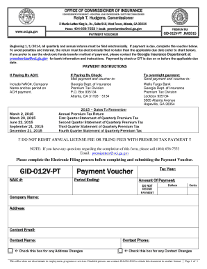 Georgia Premium Tax Payment Voucher