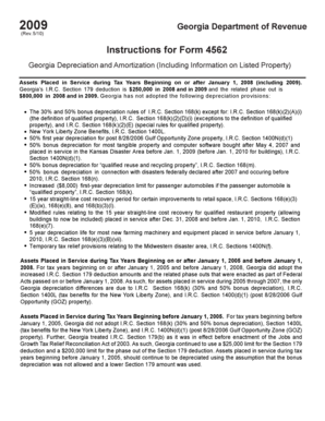 Georgia Form 4562 Depreciation and Amortization