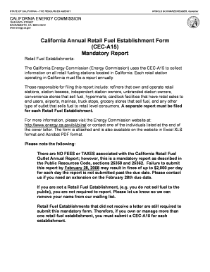 California Retail Fuel Establishment Form