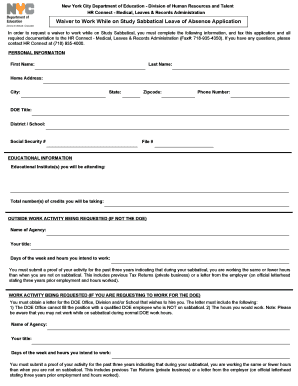 Loa form - nyc doe sabbatical application 2023