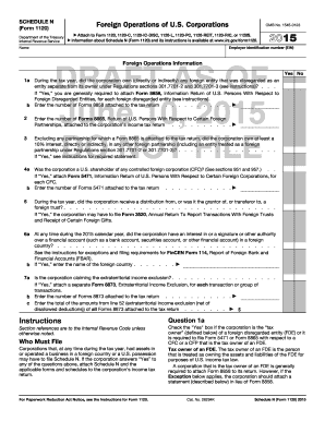 Schedule N Form 1120 Foreign Operations