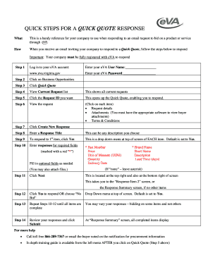 Quick Quote Response Guide