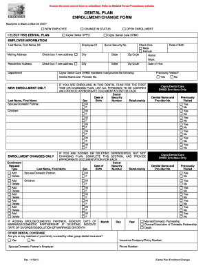 Dental Plan Enrollment/Change Form