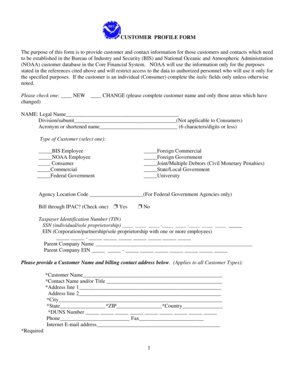 Customer Profile Form