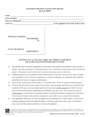 Petition for Post-Conviction Relief