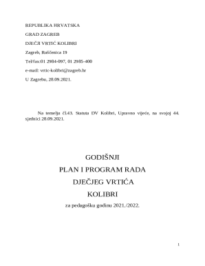 i. ustrojstvo rada - Djeji vrti Kolibri