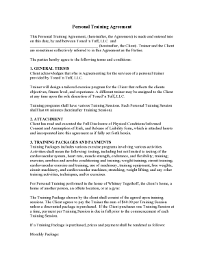 Fillable Online Personal Trainer Payment Agreement Template (FREE) Fax