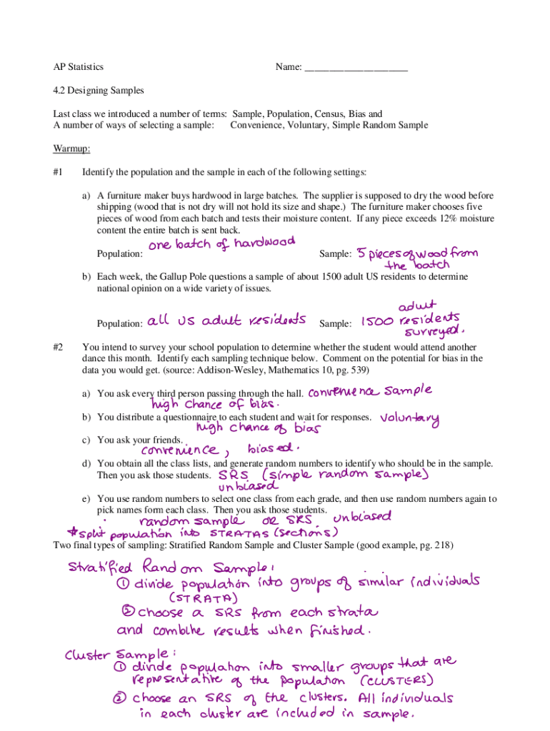 Fillable Online AP+Stat+Unit+4+Section+4.1+Designing+Samples Fax Email ...