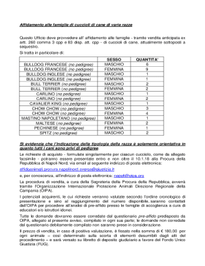 Affidamento alle famiglie di cuccioli di cane di varie razze