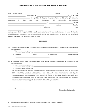 dichiarazione sostitutiva di certificazione di