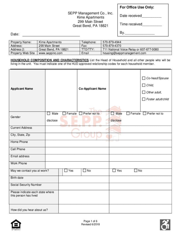 Fillable Online The SEPP Group Our Kime Apartments located in Great