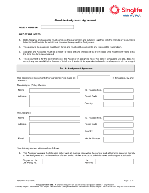Fillable Online absolute assignment form (assignor to single assignee ...