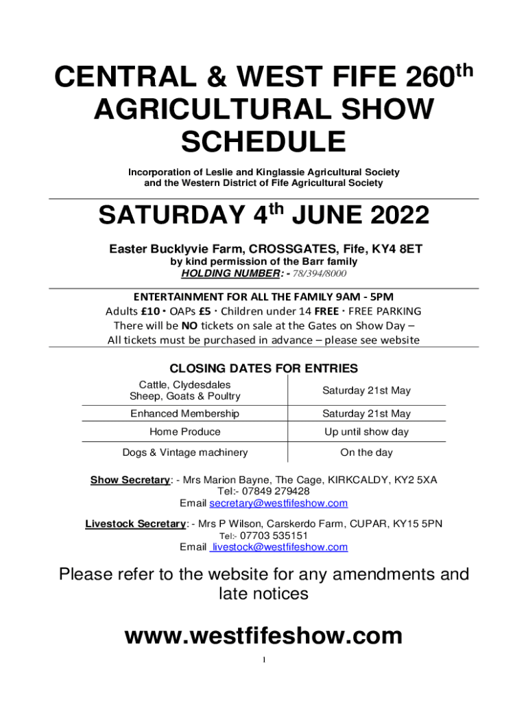 Fillable Online Ticket information as Central and West Fife show