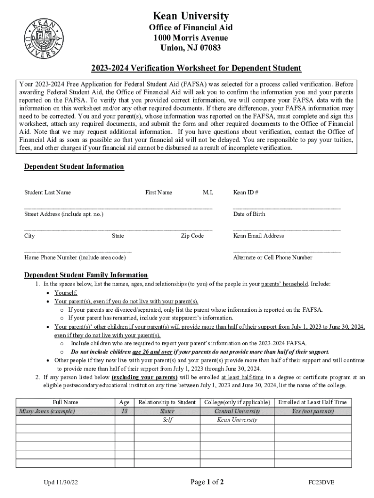 Kean University - Office of Financial Aid 1000 Morris Avenue Union Preview on Page 1