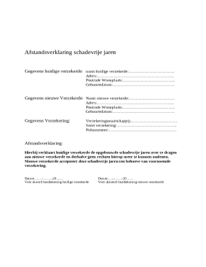 Met afstandsverklaring schadevrije jaren overdragen