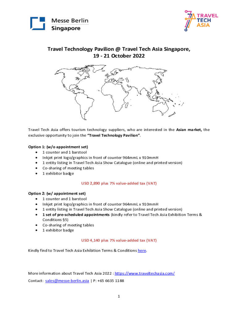 Fillable Online Travel Technology PavilionTravel Tech Asia Singapore ...