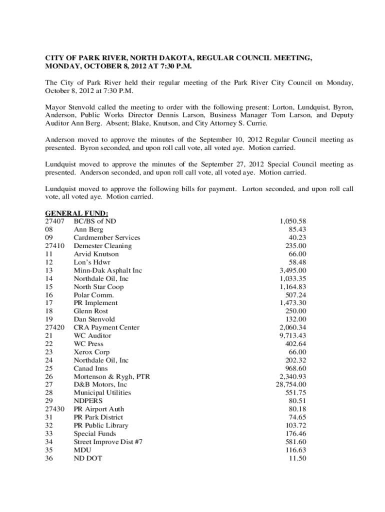 Fillable Online Walsh County, North DakotaPark River Fax Email Print