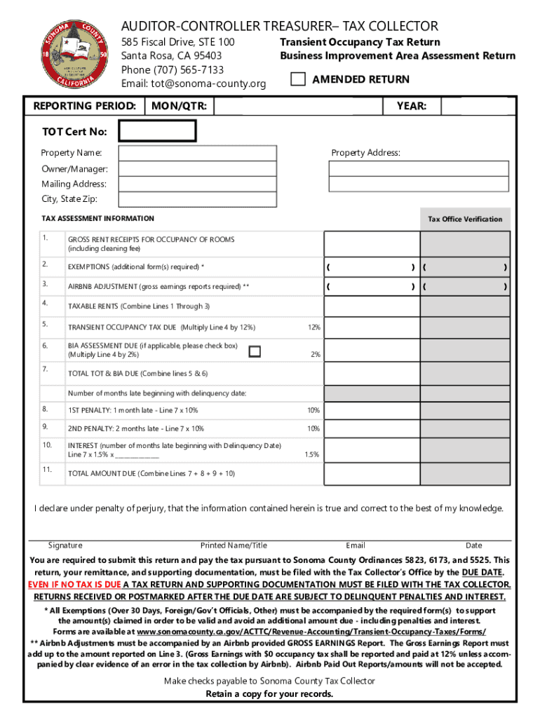 transient occupancy tax return area Preview on Page 1