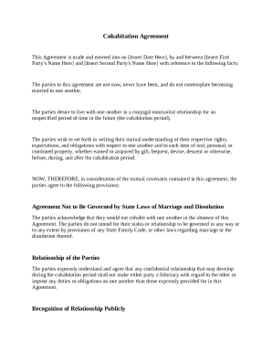 Free Cohabitation Agreement TemplatePDF &amp; Word