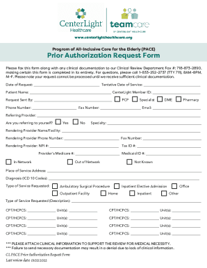 Centerlight authorization form: Fill out &amp; sign online