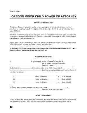 Free Oregon Power of Attorney Template